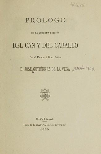 Prólogo de la segunda edición del can y del caballo