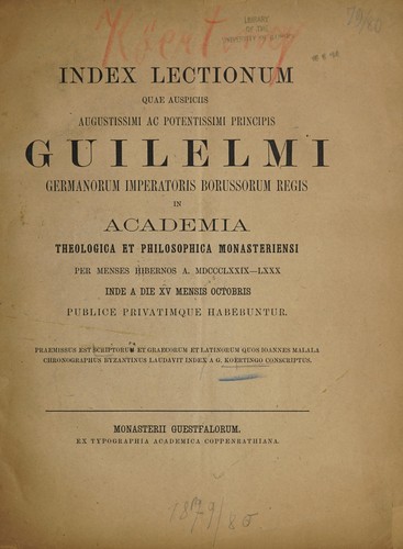 Scriptorum et Graecorum et Latinorum quos Ioannes Malala chronographus Byzantinus laudavit index