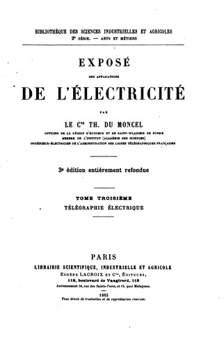 Exposé des applications de l'électricité