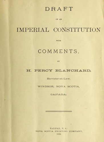 Draft of an imperial constitution with comments