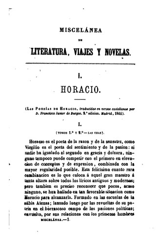 Miscelanea de literatura, viajes, y novela