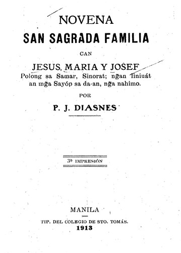 Novena san sagrada familia can Jesus, Maria Y Josef
