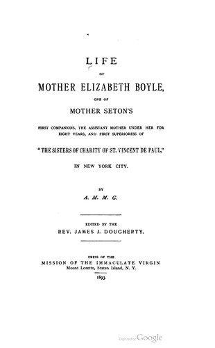 Life Of Mother Elizabeth Boyle