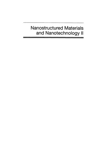 Nanostructured materials and nanotechnology II