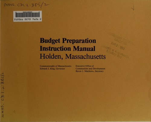 Budget preparation instruction manual