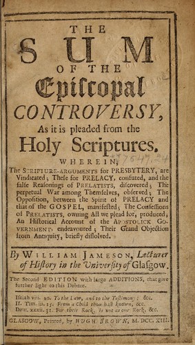 The sum of the Episcopal controversy
