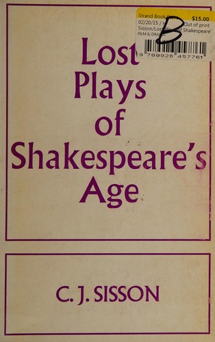 Lost plays of Shakespeare's age