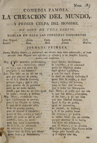 La creación del mundo y primer culpa del hombre