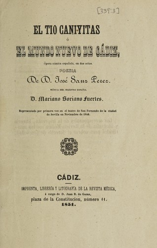 El tío Caniyitas, o, El mundo nuevo de Cádiz