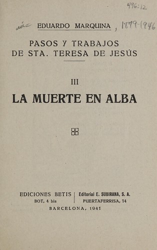 Pasos y trabajos de Sta. Teresa de Jesús
