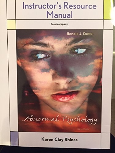 Abnormal Psychology - Instructor's Resource Manual