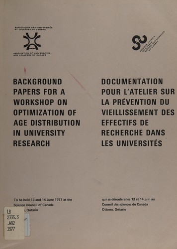 Background papers for a workshop on optimization of age distribution in university research