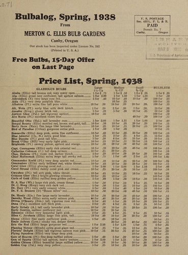 Bulbalog, spring, 1938 from Merton G. Ellis Bulb Gardens
