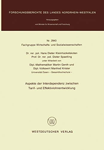 Aspekte der Interdependenz zwischen Tarif- und Effektivlohnentwicklung