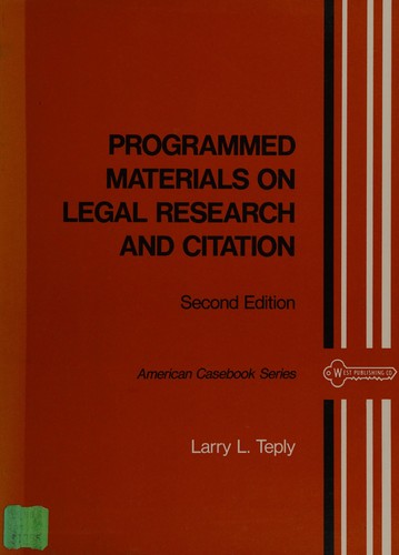 Programmed materials on legal research and citation