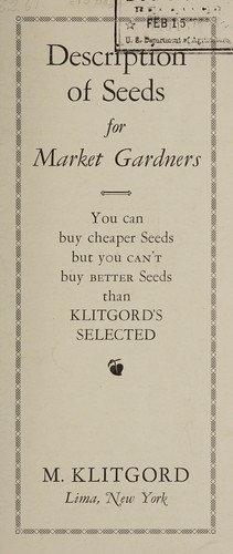 Description of seeds for market gardeners