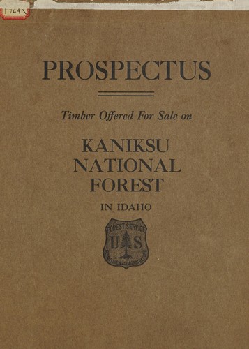 Prospectus; timber offered for sale on Kaniksu national forest in Idaho