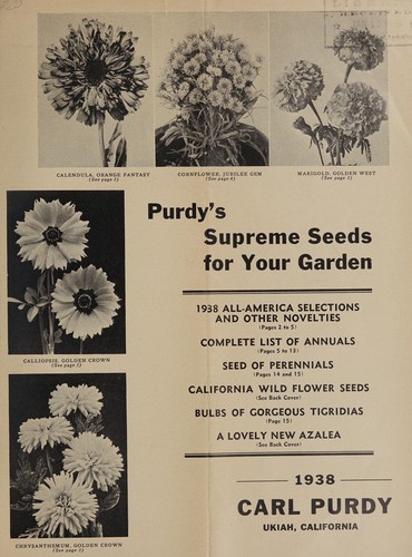 Purdy's supreme seeds for your garden, 1938