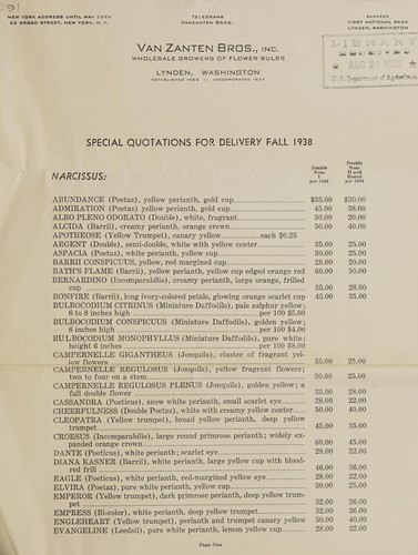 Special quotations for delivery fall 1938