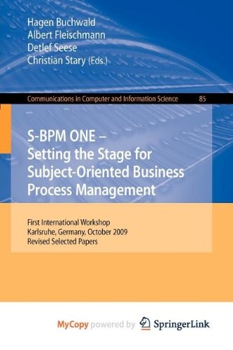 S-BPM ONE : Setting the Stage for Subject-Oriented Business Process Management