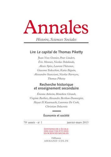 Annales histoire sciences sociales 2015/1 - Lire le capital