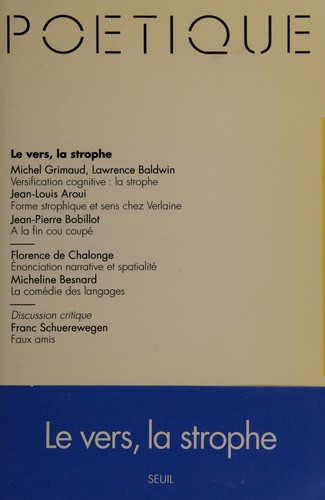 Le Vers, la strophe