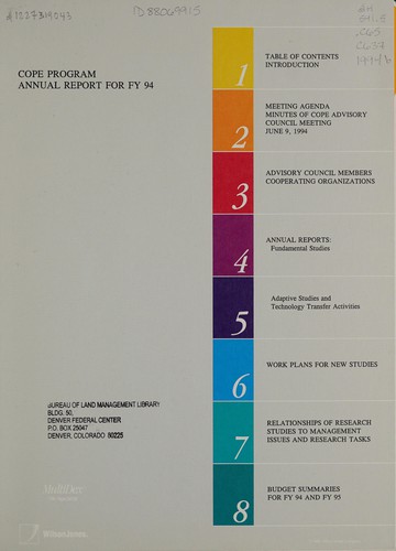 COPE Program annual report for FY 94