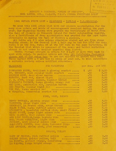 1941 retail price list