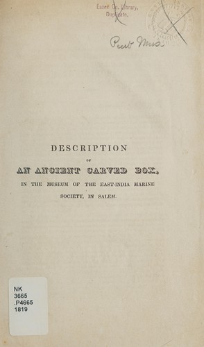 Description of an ancient carved box