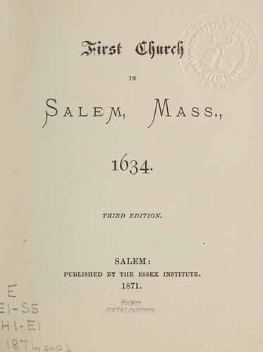 First Church in Salem, Mass., 1634