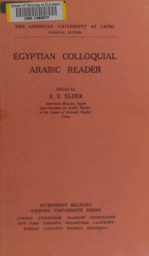 Egyptian colloquial Arabic reader