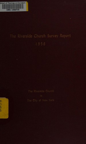 The Riverside Church survey report, 1956