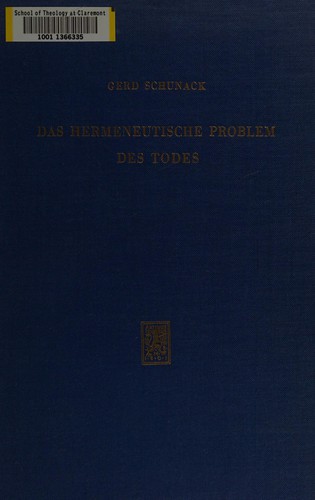 Das hermeneutische Problem des Todes
