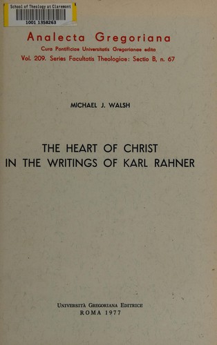 The Heart of Christ in the writings of Karl Rahner