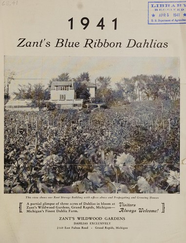 Zant's blue ribbon dahlias, 1941