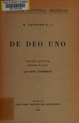 De Deo uno