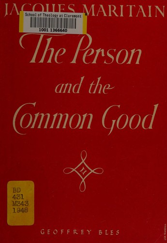 The person and the common good