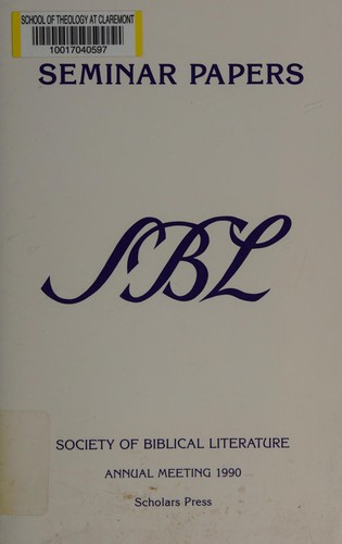 Society of Biblical Literature 1990 Seminar Papers