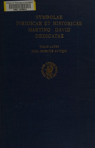 Symbolae iuridicae et historicae Martino David dedicatae