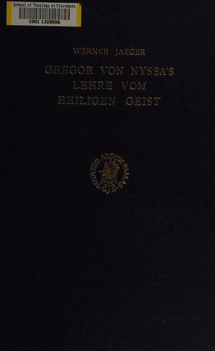 Gregor von Nyssa's Lehre vom Heiligen Geist