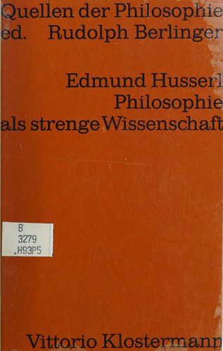 Philosophie als strenge Wissenschaft