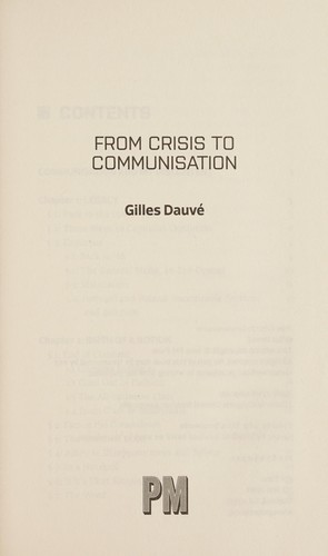 From Crisis to Communisation