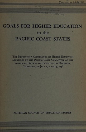 Goals for higher education in the Pacific Coast States