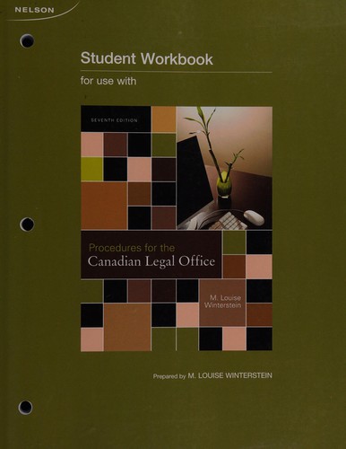 Student workbook for use with Procedures for the Canadian legal office, seventh edition