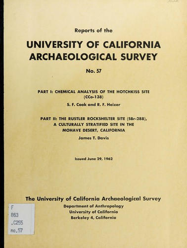 Chemical analysis of the Hotchkiss site (CCo-138)