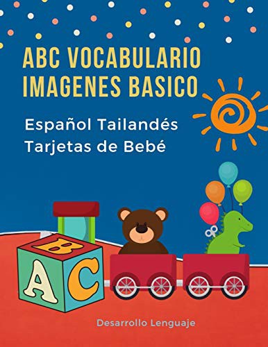 ABC Vocabulario Imagenes Basico Español Tailandés Tarjetas de Bebé
