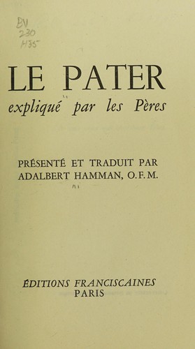 Le Pater expliqué par les Pères