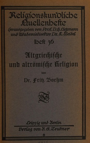 Altgriechische und altrömische Religion