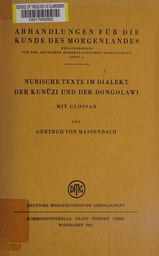 Nubische Texte im Dialekt der Kunuzi und der Dongolawi