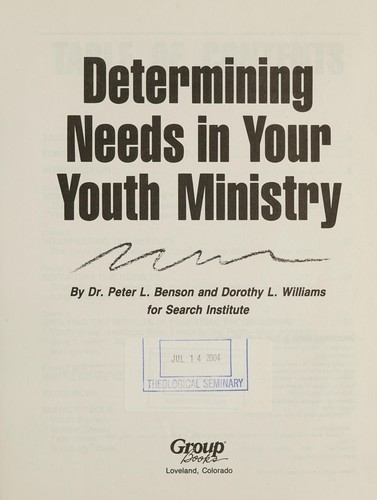 Determining needs in your youth ministry